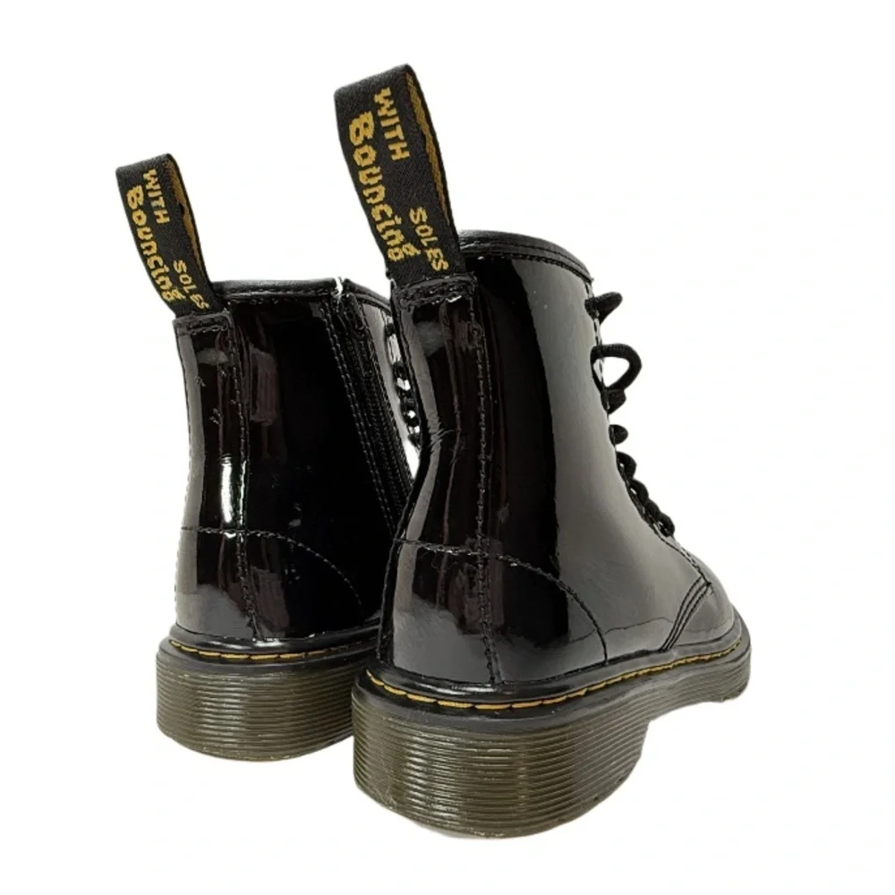 DR MARTENS | Black Patent Leather Lace Up Boot Junior 1460 Punky School Summer